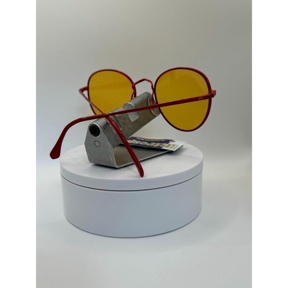 True Vintage Oversize Sunglasses Round Red Style Orange Lens Oleg Cassini #544 main image 3